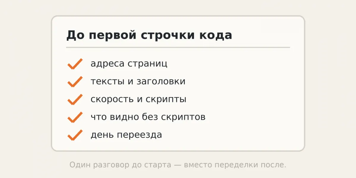 Список того, что стоит обсудить до старта разработки