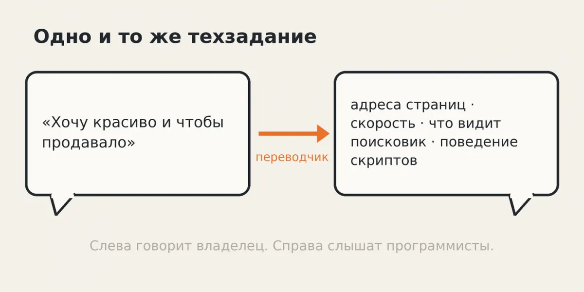 Одно и то же техзадание разными словами